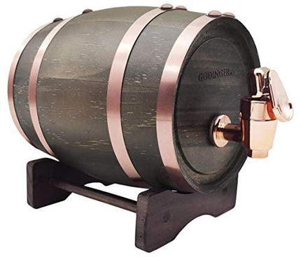 Godinger Barrel Liquor Dispenser, Wooden Beverage Dispenser - 800ml