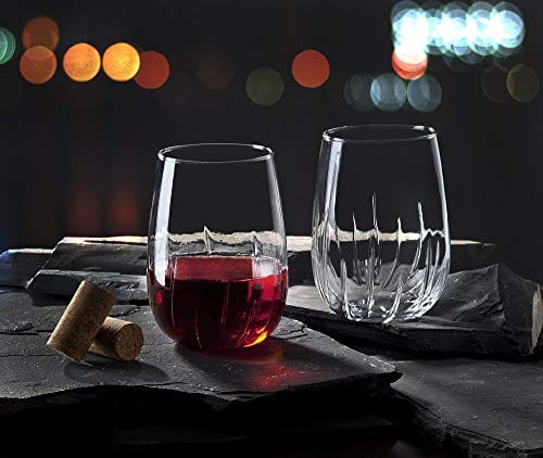 Godinger Wine Glasses Stemless Goblet Beverage Cups, Italian Made - Dublin  Collection, 16oz, Set of 4