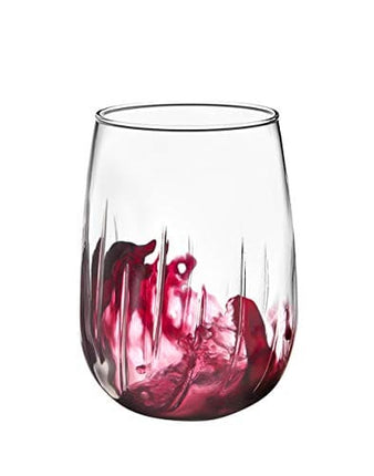 Godinger Aerating Wine Glasses Stemless Goblets Wine Aerator, Made in Italy - 16oz, SET OF 8