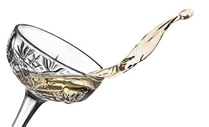Godinger Champagne Coupe Barware Glasses - Set of 4, 6oz., Dublin Crystal Collection