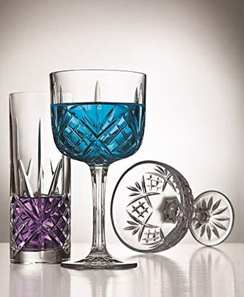 Godinger Gin Cocktail Coupe Goblet Glass - Dublin Collection, Set of 4