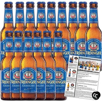 Erdinger Alkoholfrei Non Alcoholic Beer 15 Pack, Award Winning Beer from Germany, 11.2oz/btl