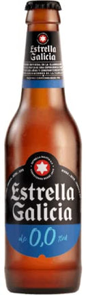 Estrella Galicia 0,0 Non-Alcoholic Beer 5 Pack, Made in Spain, 16oz/can, includes Phone/Tablet Holder & Beer/Pairing Recipes