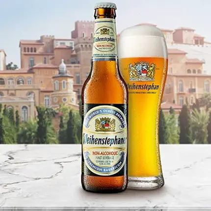 Weihenstephaner Non-Alcoholic Hefeweizen Beer 30 Pack, Made In Germany, 11.2oz/btl, includes Phone/Tablet Holder & Beer/Pairing Recipes