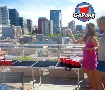 GoPong 8-Foot Portable Folding Beer Pong / Flip Cup Table (6 Balls Included)