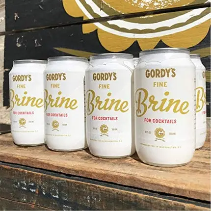 Gordy’s Fine Brine Canned Pickle Juice - Natural Pickle Brine Mix For Cocktails, Mixers, Cooking - Gluten Free – Seasonal, Organic Ingredients - Electrolyte Replacement Drink - 4 Pack of 12 Ounce Cans
