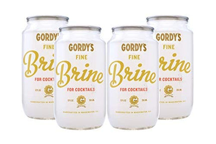 Gordy’s Fine Brine Canned Pickle Juice - Natural Pickle Brine Mix For Cocktails, Mixers, Cooking - Gluten Free – Seasonal, Organic Ingredients - Electrolyte Replacement Drink - 4 Pack of 12 Ounce Cans