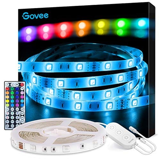 Govee LED Strip Lights, 16.4ft RGB LED Lights with Remote Control, 20 Colors and DIY Mode Color Changing Light Strip, Easy Installation LED Lights for Bedroom, Living Room, Ceiling, Kitchen