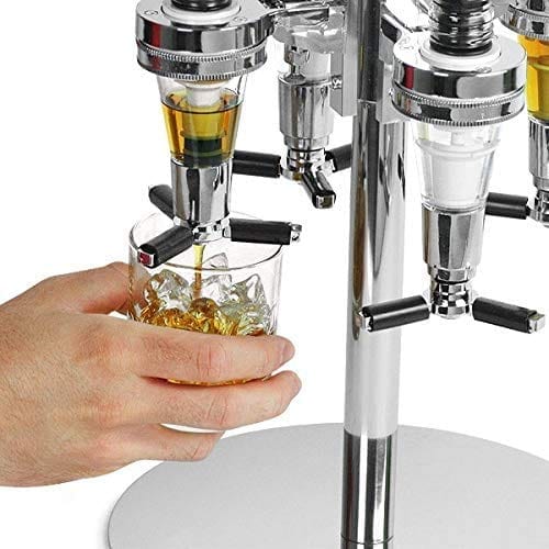 6 Bottle Rotated Mounted Home Bar Butler Liquor Dispenser Round Mount ...