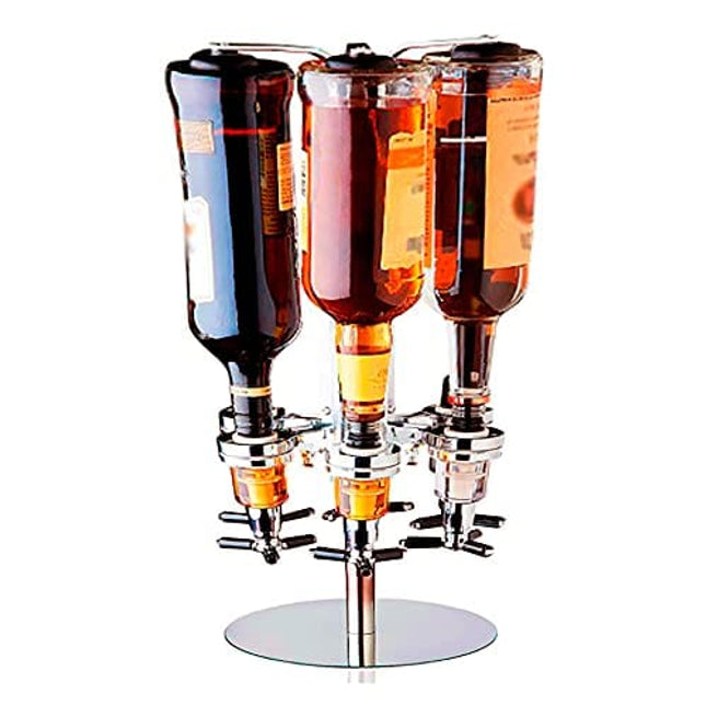 6 Bottle Rotated Mounted Home Bar Butler Liquor Dispenser Round Mount - Professional Alcohol Bar Dispenser Station for Liquor and Other Drinks - Bottle Holder for Alcohol Station Dispenser