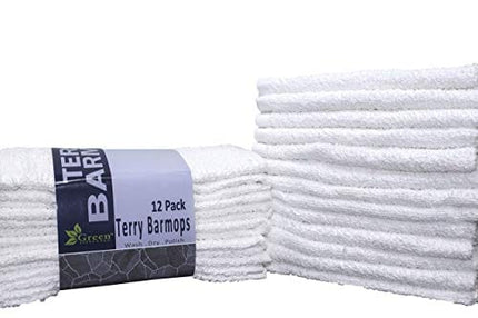 Green Lifestyle 12 Pack Terry Kitchen Bar Mops - 16 X 19 inches, Highly Absorbent, Ultra-Light, and Durable, Pack of 12