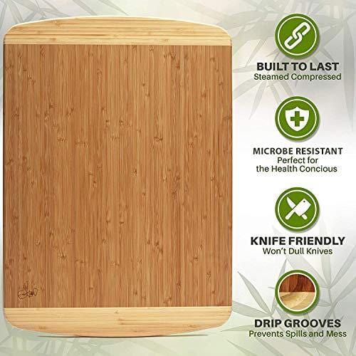 Greener Chef 12 inch Small Cutting Board with Lifetime Replacements, Bamboo Cutting Boards for Kitchen, Butcher Block, Mini Wooden Chopping Board