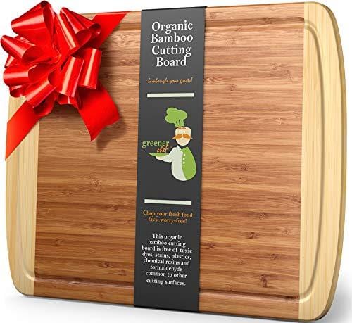 Greener Chef 12 inch Small Cutting Board with Lifetime Replacements, Bamboo Cutting Boards for Kitchen, Butcher Block, Mini Wooden Chopping Board