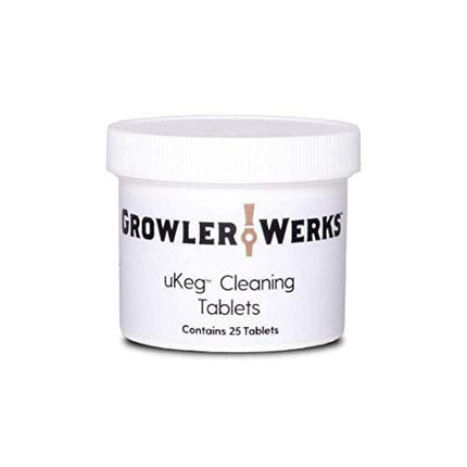 GrowlerWerks uKeg Carbonated Growler 64oz Stainless Steel - 10 CO2 Chargers - 25 Cleaning Tablets