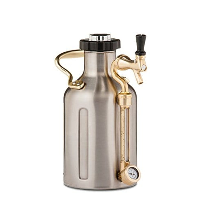 GrowlerWerks uKeg Carbonated Growler-Great Gift for Beer Lovers, 64 oz, Stainless Steel