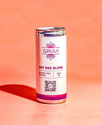 Gruvi Non-Alcoholic Red Blend, 4 Cans, 45 Calories, 0% ABV, Non Alcoholic Red Wine, Zero Alcohol Red Wine