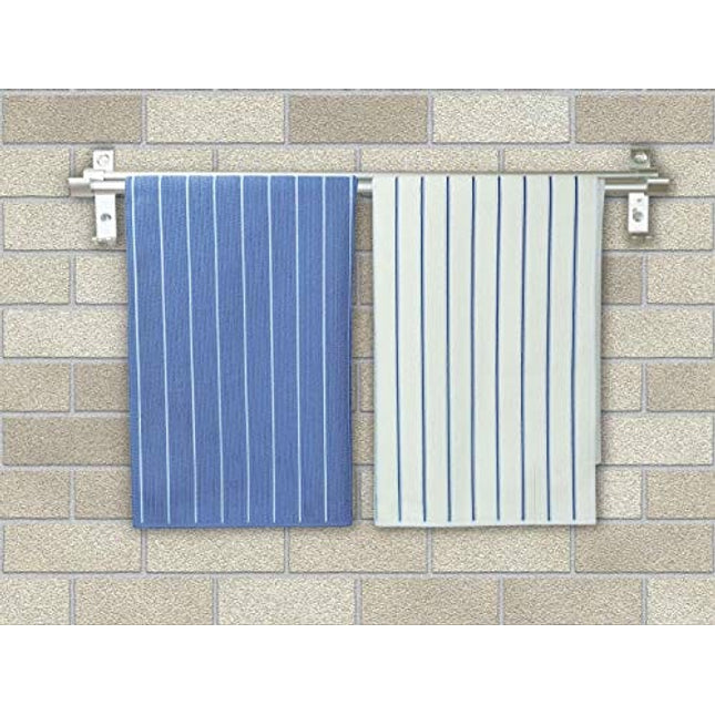 Gryeer Microfiber Kitchen Towels, Stripe Designed, Soft and Super Absorbent Dish Towels, Pack of 8, 18 x 26 Inch, Blue and White