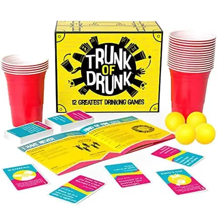 Trunk of Drunk - 12 Hilarious Drinking Games (Beer Pong, Drink or Dare, Battle It Out, Never Have I Ever, Rage Cage) Perfect Gag Gift and Funny White Elephant - by Beat That! Game