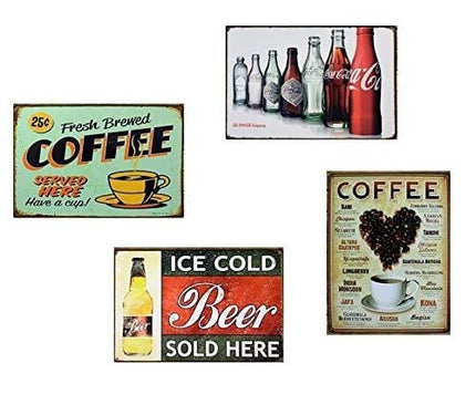 Fresh Brewed Coffee Retro Metal Tin Sign Posters Kitchen Café Diner Restaurant Wall Decor 12X8-Inch