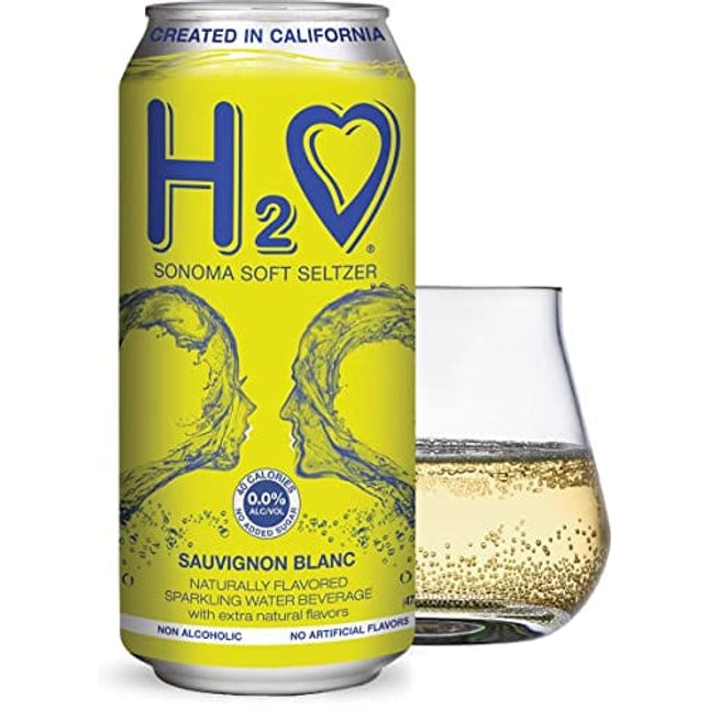H2o (Best Vintage) The World’s First California Non Alcoholic Wine - Infused Sparkling Refreshment, 0.0% Alcohol, (Sauvignon Blanc, Pack of 4 - 16 Fl oz)