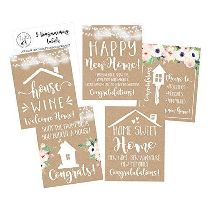 5 Rustic House Warming Presents, New Homeowner Stickers or Wine Label Gift Set Ideas, Congrats Home Sweet Home Party, Unique Real Estate Gifts From Agent For Client Congratulations