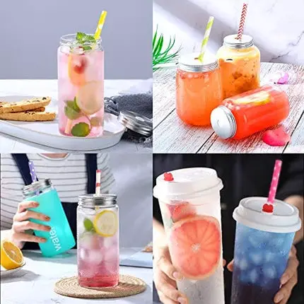 200Pack Biodegradable Paper Straws,10 Different Pattern Cute Cool Juices, Shakes, , Cake Pops, iced coffee,Party Supplies and DIY Decorations
