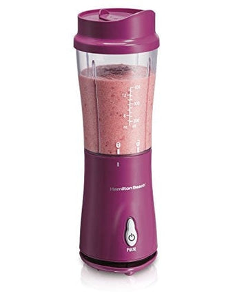 Hamilton Beach Personal Blender for Shakes and Smoothies with BPA-Free Portable 14oz Travel Jars, 14 oz, Raspberry