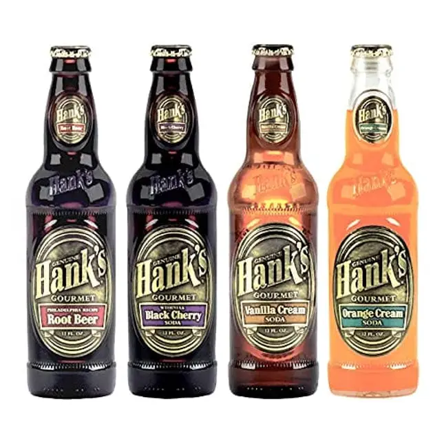 [Pack of 12][4 Flavor] Hank's Gourmet Sodas Variety Pack (Root Beer, Orange Cream, Vanilla Cream, Wishniak Black Cherry) - 12 Fl Oz