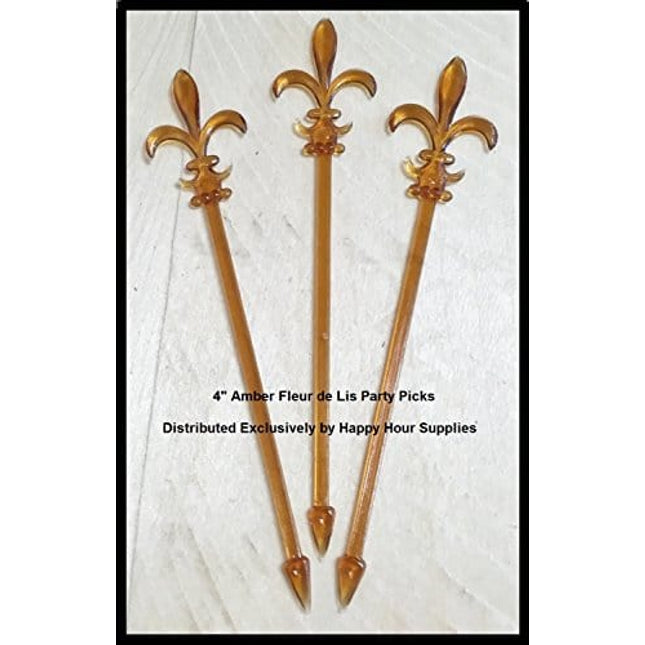 Set of 6 Large/Oversized Neck Chrome Liquor Pourer w/Signature Party Picks