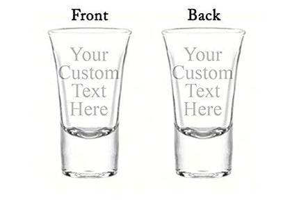 Personalized DOUBLE SIDED 1.5oz Shot Glass, Custom Laser Etched Free Engraving Groomsman and Bridesmaid Wedding Favor Gift For Him, For Her, For Boys, For Girls, For Them (Double Side Engraving)