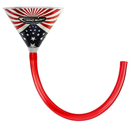 Head Rush Chrome Series Designer Beer Bongs - 2 feet Plastic Beer Funnel with AMERICAN FLAG Design, Accessory for Drinking Games for Adults Party, Drinking Game Tool, Party Essentials for Adults