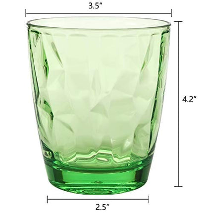 Hedume Set of 6 Unbreakable Premium Drinking Glasses, 6 Colors 13.5 Oz Stackable Tritan Tumbler Cups, BPA Free, Dishwasher Safe