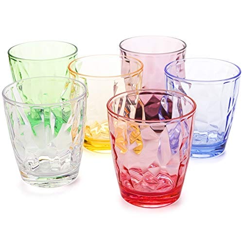 Elle Decor Acrylic 25 Ounce Plastic Water Tumblers, Set of 4 Drinking Cups,  Reusable, Shatterproof, and BPA-Free Beverage Drinking Glasses, Clear