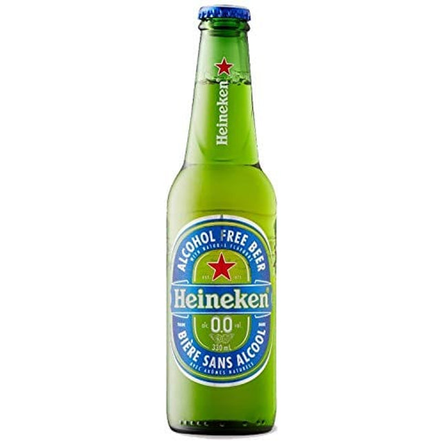 Heineken 0.0% Non-Alcoholic Beer (Alcohol Free), 11.2 fl oz (Glass Bottles) (24 Bottles)