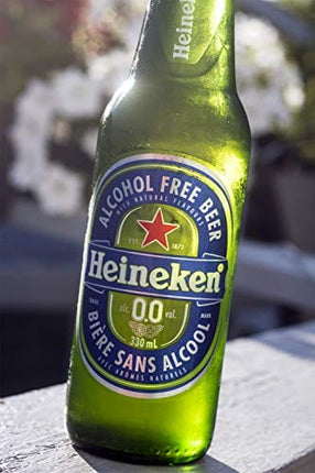 Heineken 0.0% Non-Alcoholic Beer (Alcohol Free), 11.2 fl oz (Glass Bottles) (24 Bottles)