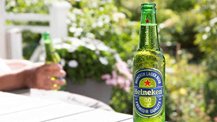Heineken 0.0% Non-Alcoholic Beer (Alcohol Free), 11.2 fl oz (Glass Bottles) (24 Bottles)