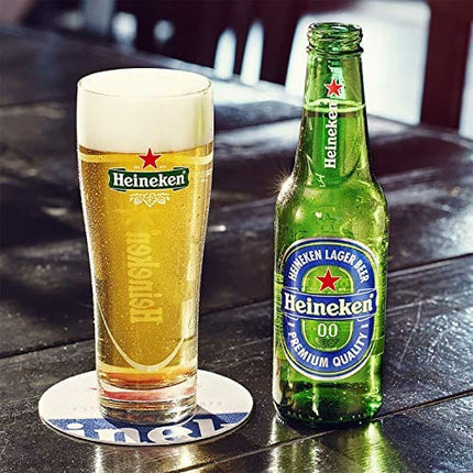 Heineken 0.0% Non-Alcoholic Beer (Alcohol Free), 11.2 fl oz (Glass Bottles) (24 Bottles)