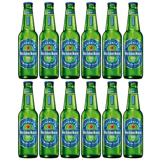 Heineken 0.0 % Non Alcoholic Lager Beer - Zero Dot Zero 12 Bottle Pack, Lager Beer 0.0, 12 x 330ml