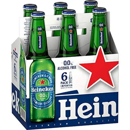 Heineken:Zero Non Alcohol Premium Lager Beer Taste Beverage 33cl (11oz) Pack of 6