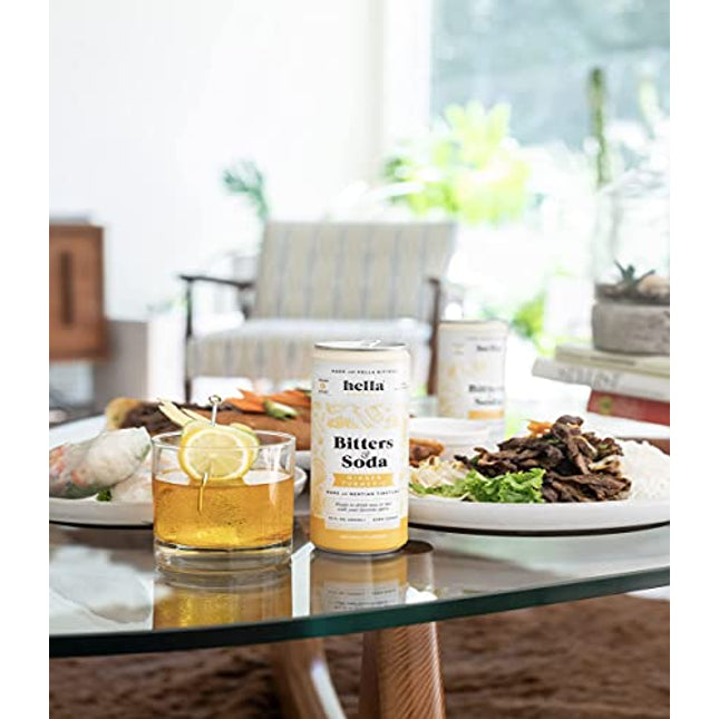 Hella Cocktail Co. Variety Pack Bitters & Soda - 12oz Cans (Case of 12) - Ready to Drink or Use as Cocktail Mixer - Non-Alcoholic, Non-GMO, All Natural Ingredients, Made with Gentian Tincture
