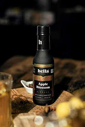 Hella Cocktail Co. | Apple Blossom Bitters, 5 oz | Craft Cocktail Bitters made with Real Apple and Whole Spices - Founders' Collection|Perfect for Holiday Cocktail Recipes, 5 Fl Oz (Pack of 1)