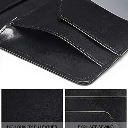 Server Books for Waitress - Leather Waiter Book Server Wallet with Zipper Pocket, Cute Waitress Book&Waitstaff Organizer with Money Pocket Fit Server Apron（Classic Black）