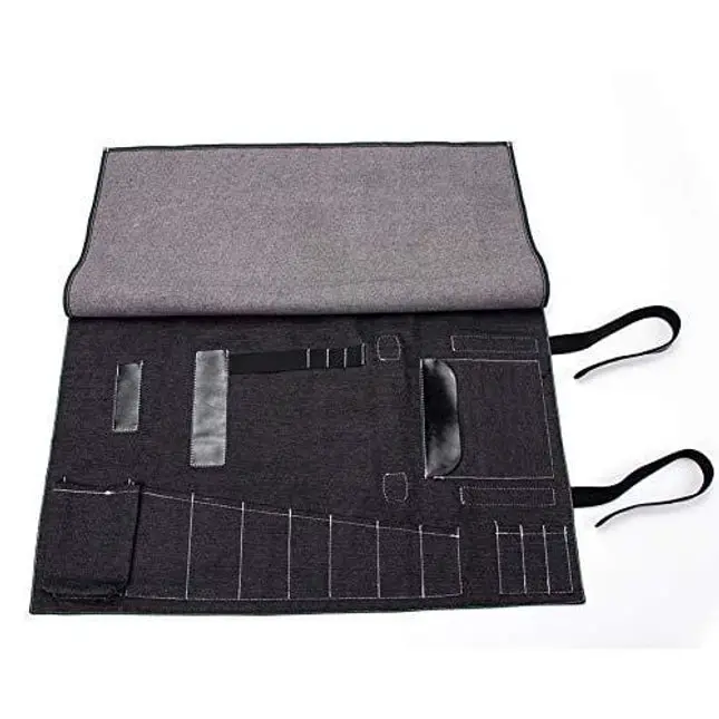 Bartender Kit Roll Up Bag, Cocktail Bar Tool Set Storage Pouch, Big Barware Tool Set Case Bag, Bar Tool Bag, Professional Bartender Tools Tote Carrier, Practical Cocktail Equipment Roll Up Pouch