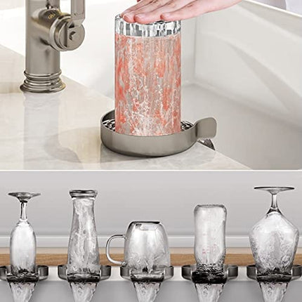 Advanced Mixology Metal Kitchen Sink Glass Rinser,Faucet Glass Rinser for Kitchen Sinks,Bottle Washer,Kitchen Sink Accessories,Stainless Steel,Brush Nickel