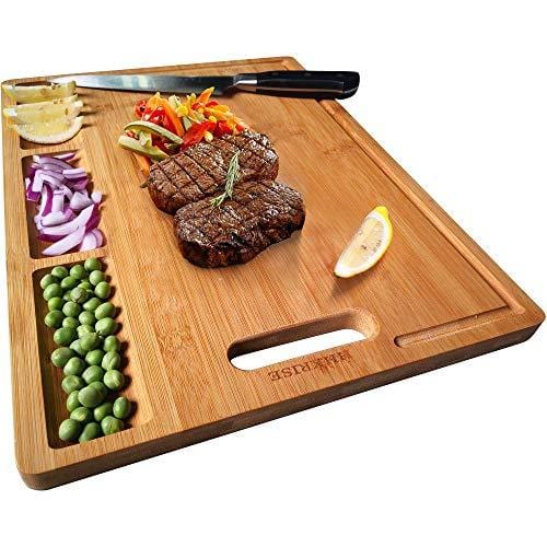 Hiware Bamboo Heavy Duty Chopping/ Cutting Boards Set with Juice Groove for  Kitchen, Meat, Vegetables - Pre Oiled, Extra Large, 4-Piece