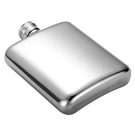 HIDORAN 6oz Shiny Hip Flask Stainless Steel Pocket Container for Drinking Thickening Hip Flasks with Funnel Curved Pocket Flask for Liquor Leak-Proof Mirror-Like Finish Silver