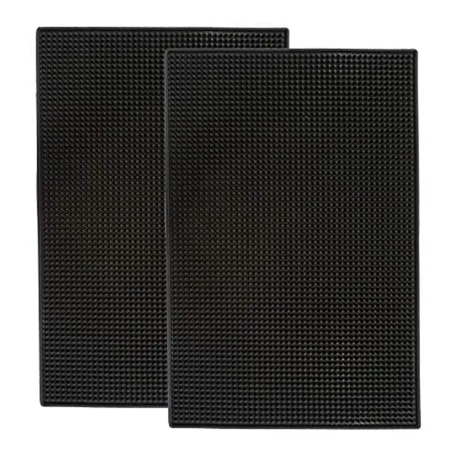 Tebery 2 Pack Rubber Bar Mat 18 x 12, Thick Durable and Stylish Black Bar  Spill Mat. Non Slip, Non-Toxic, Service Mat for Coffee, Bars, Restaurants