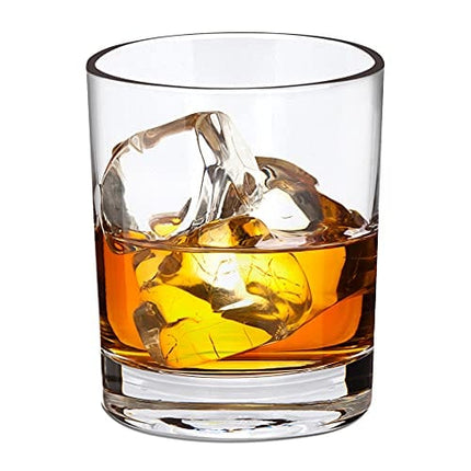 HIGIINC Plastic Drinking Glasses Set of 6, Acrylic Dishwasher Safe Cocktail Water Tumblers, Old Fashioned Lowball Home Bar Glassware Set for Water, Cocktail, Juice, Whiskey, Bourbon