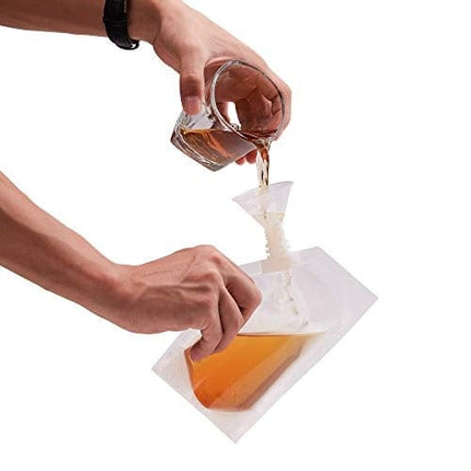 Concealable And Reusable cruise sneak flask Liquor Pouches flask kit Sneak Alcohol flask hide drinking flask kit (8OZ-6PCS+Funnel kit)