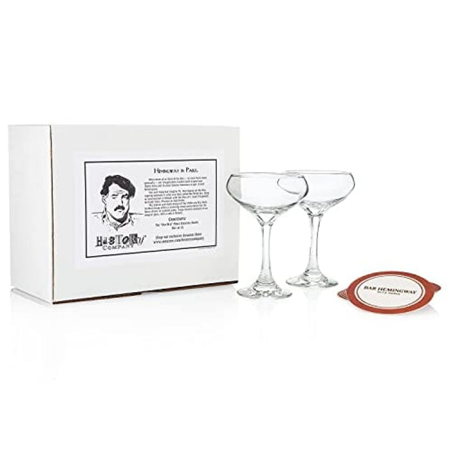 HISTORY COMPANY The Old Ritz Paris Cocktail Coupe Glass 2-Piece Set (Gift Box Collection)